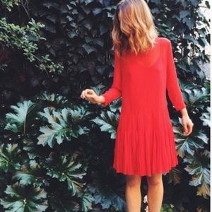 Alexa Chung for Madewell Red Carine Silk Dress. Size 6